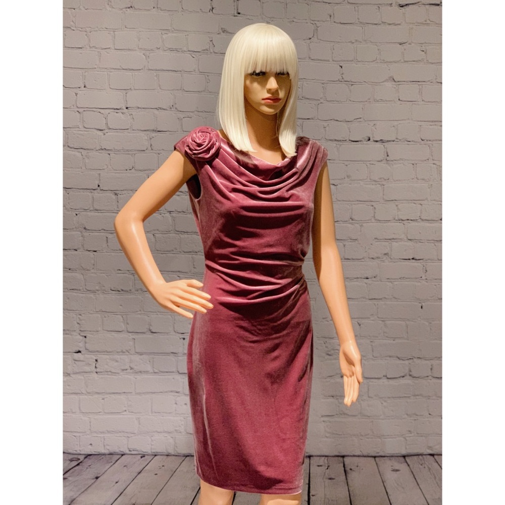 Eliza J Velvet Rosette Cocktail Dress
